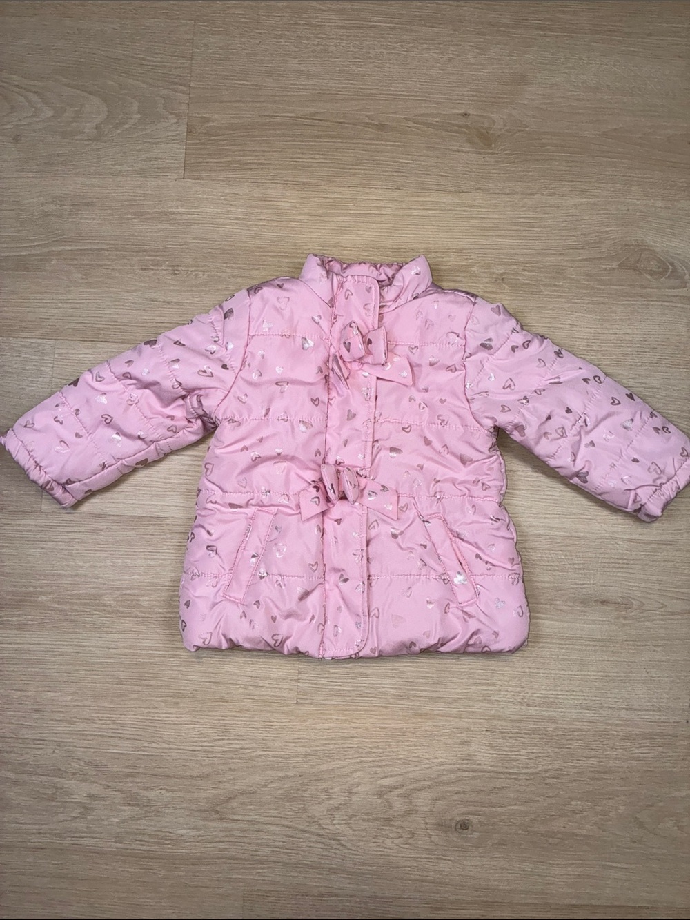 Gymboree Girls 2T Pink Bow-Accent Puffer Jacket